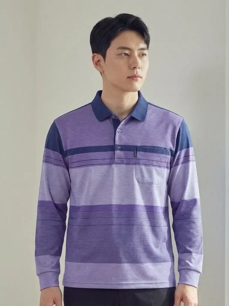 퍼플 골프셔츠